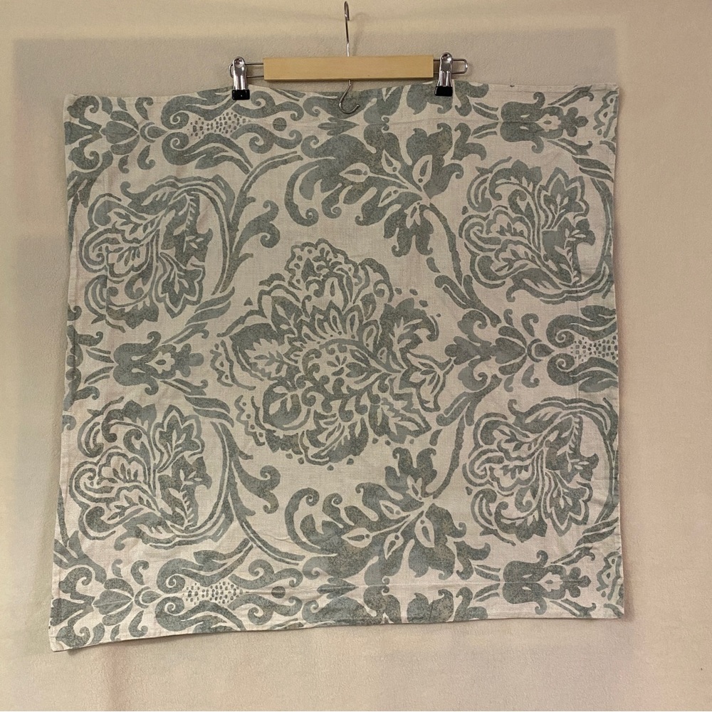 Restoration Hardware blue green Italian Fiore flora 100% cotton Euro sham